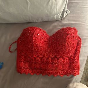 Red corset top////Windsor size small